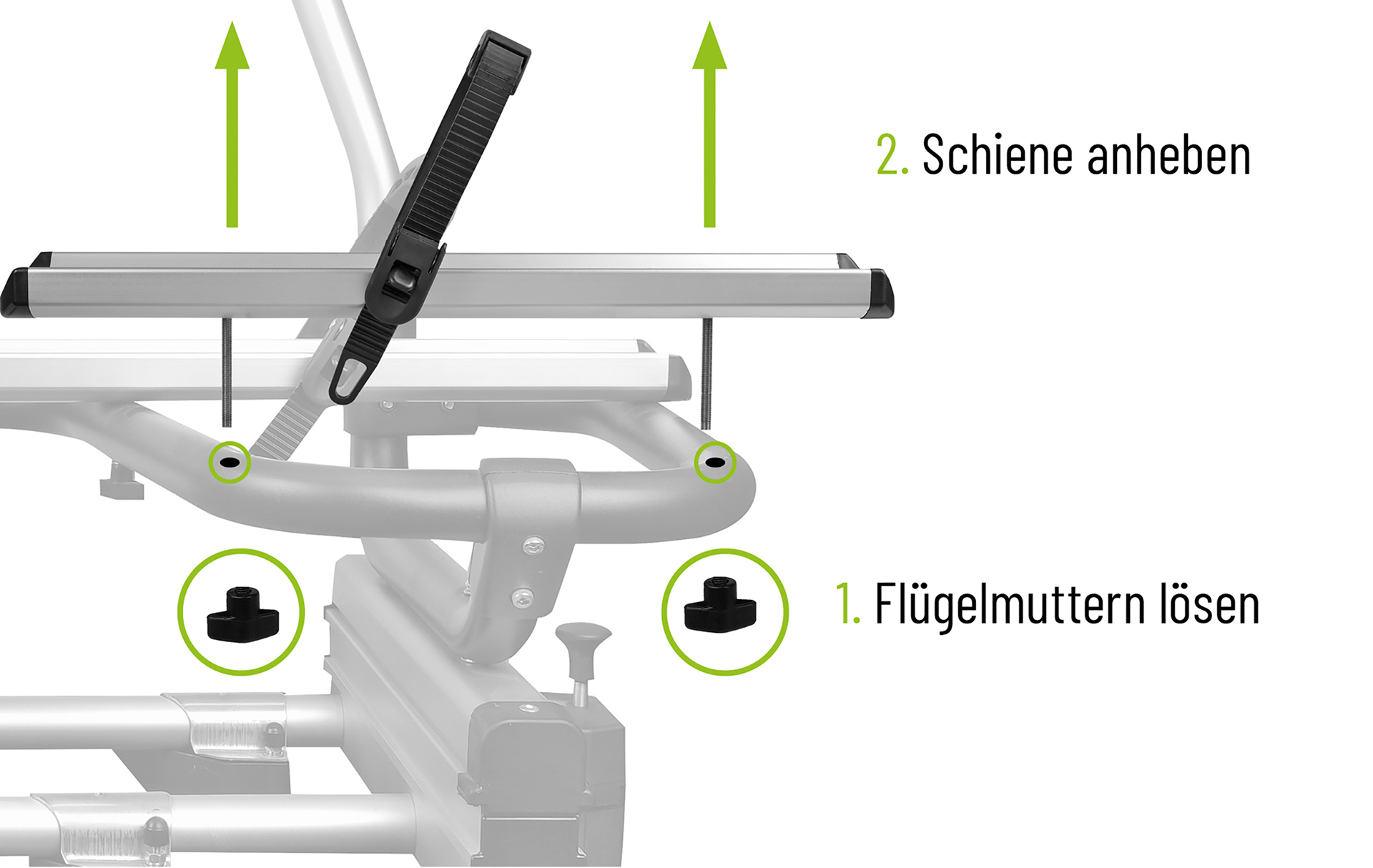 Radschienen für breite Reifen BS260/BC260 Anwendung