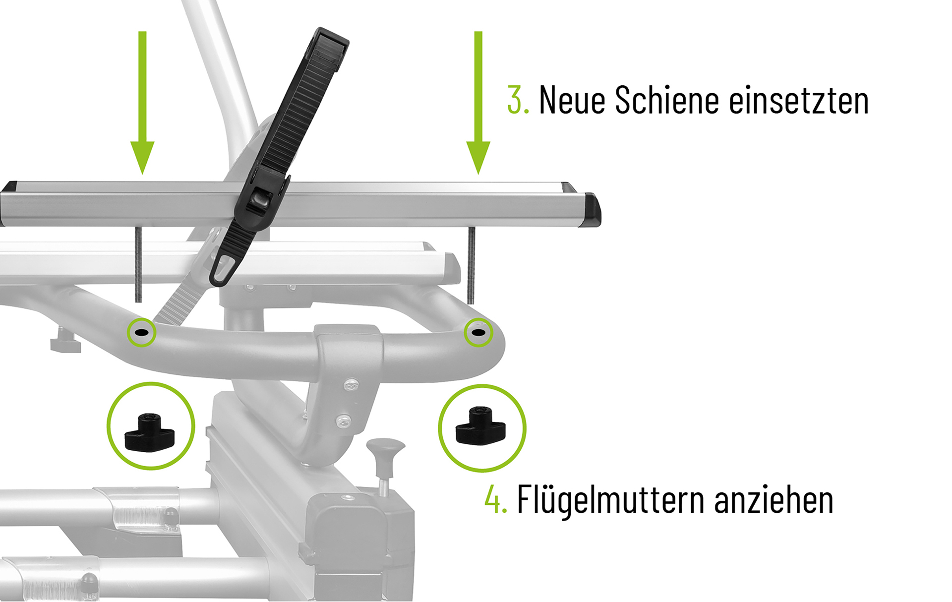 Radschiene für breite Reifen bis 3,25 Zoll / 80 mm